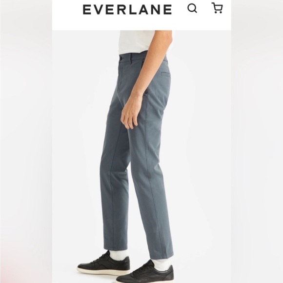 EVERLANE Men's Gray/green performance Chino Pants - Picture 9 of 9